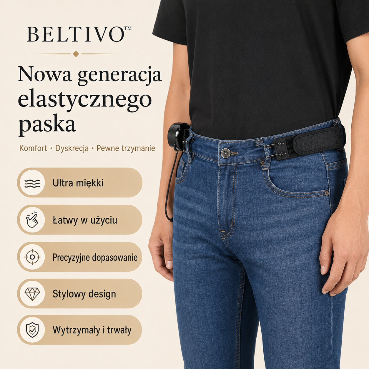 BELTIVO™ – Elastyczny pasek bez klamry